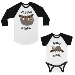 Mama Baby Sloth Mom Baby Matching Baseball Shirts Mother's Day Gift