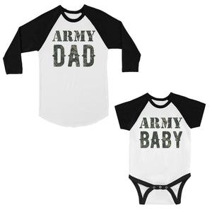 Army Dad Army Baby Dad Baby Matching Baseball Shirts Fun Father Day
