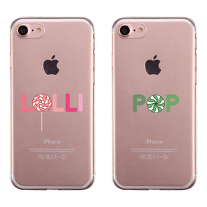 LolliPop Couple Matching Clear Phone Cases For Grandma Grandpa Gift