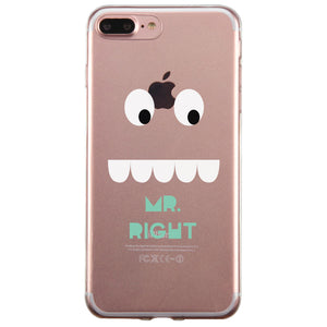Mr. Mrs. Right Face Couple Matching Phone Cases Funny Anniversary