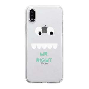 Mr. Mrs. Right Face Couple Matching Phone Cases Funny Anniversary