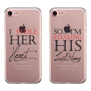 Stealing Last Name Couple Matching Phone Cases Charming Wedding