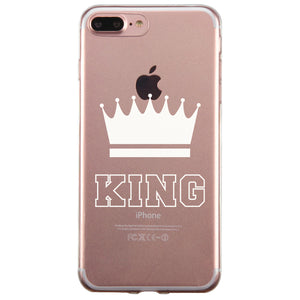 King Queen Crowns Couple Matching Phone Cases Modern Chic Cool Gift