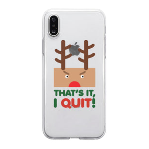 Rudolph Santa Quit Couple Matching Phone Cases Funny Christmas Gift