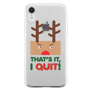 Rudolph Santa Quit Couple Matching Phone Cases Funny Christmas Gift