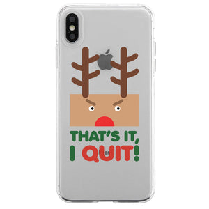 Rudolph Santa Quit Couple Matching Phone Cases Funny Christmas Gift