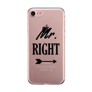 Mr. Mrs. Right Arrow Couple Matching Phone Cases Simple Modern Gift