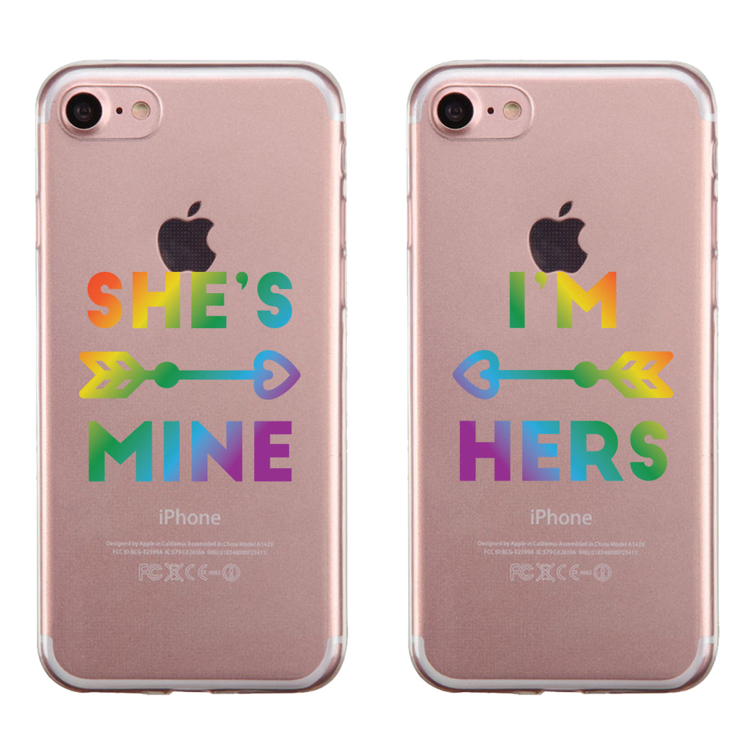 LGBT She's Mine I'm Hers Rainbow Clear Matching Phone Cases - 365 IN LOVE LGBT She's Mine I'm Hers Rainbow Clear Matching Phone Cases - 365 IN LOVE