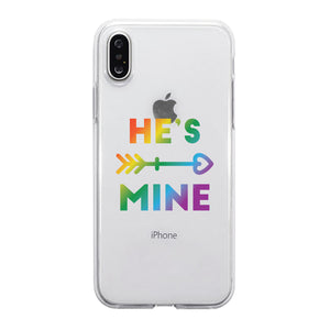 LGBT He's Mine I'm His Rainbow Clear Matching Phone Cases