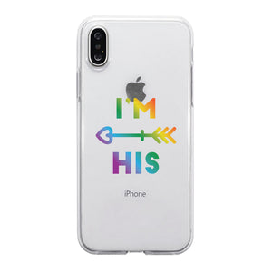 LGBT He's Mine I'm His Rainbow Clear Matching Phone Cases