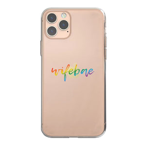 LGBT Wifebae Wifebae Rainbow Clear Matching Phone Cases