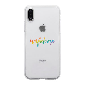 LGBT Wifebae Wifebae Rainbow Clear Matching Phone Cases