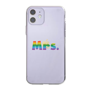 LGBT Mrs. Mrs. Rainbow Clear Matching Phone Cases