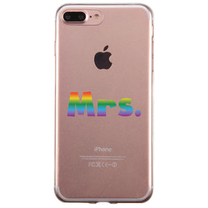 LGBT Mrs. Mrs. Rainbow Clear Matching Phone Cases