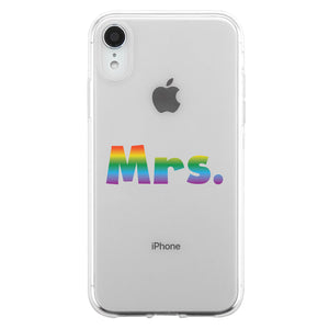LGBT Mrs. Mrs. Rainbow Clear Matching Phone Cases
