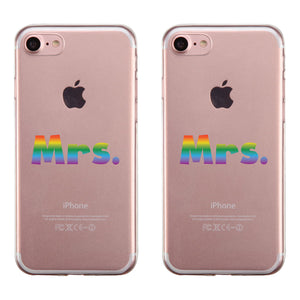 LGBT Mrs. Mrs. Rainbow Clear Matching Phone Cases