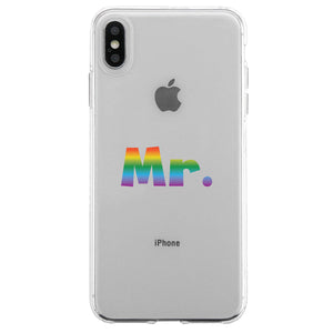 LGBT Mr. Mr. Rainbow Clear Matching Phone Cases