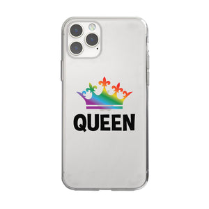 LGBT Queen Queen Rainbow Crown Clear Matching Phone Cases