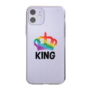 LGBT King King Rainbow Crown Clear Matching Phone Cases