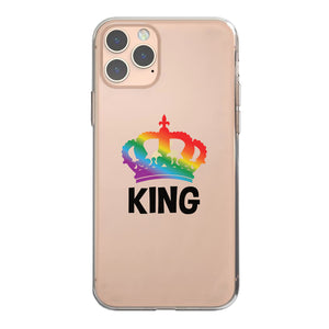 LGBT King King Rainbow Crown Clear Matching Phone Cases