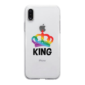 LGBT King King Rainbow Crown Clear Matching Phone Cases
