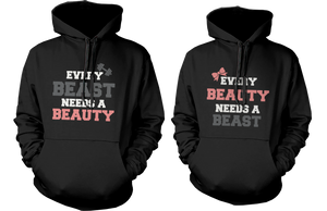 beauty beast couple hoodies