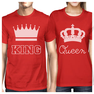 King And Queen Matching Couple Gift Shirts Red His and Hers Tshirts