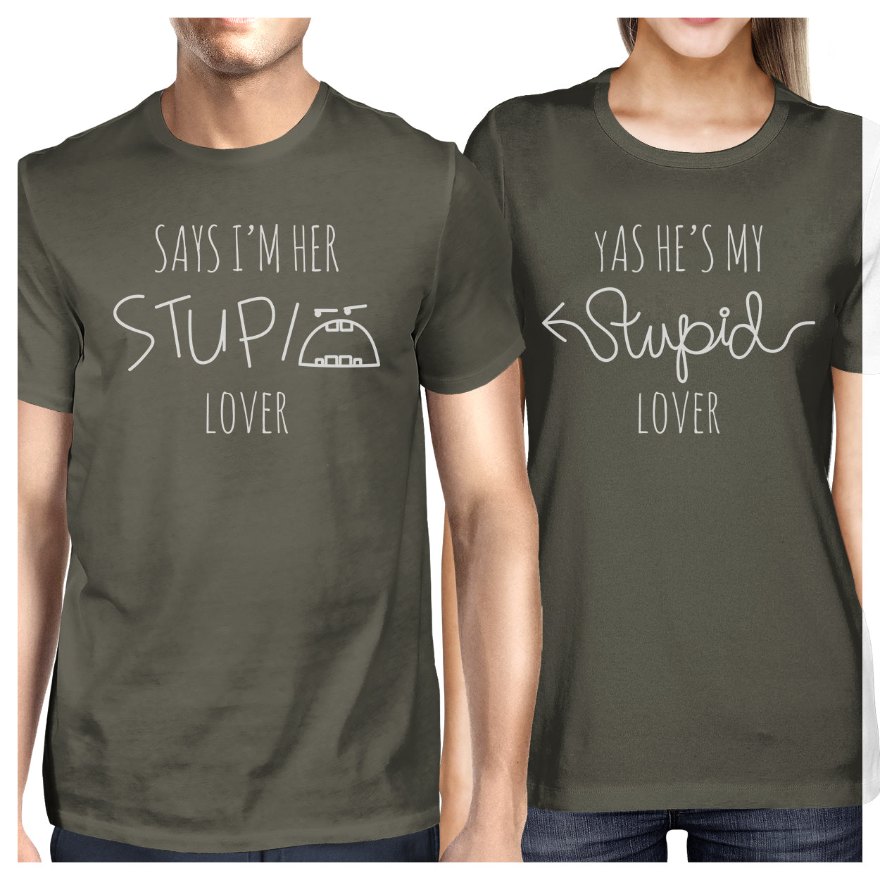 Stupid Lover Black Cute Matching Couple Gift Hoodies Pullover Top