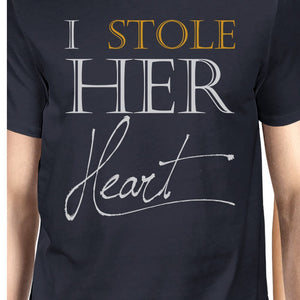 Stealing Last Name Matching Couple Gift Shirts Navy For Engagement