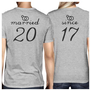 Married Since Custom Matching Couple Grey Shirts