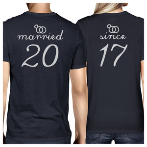 Married Since Custom Matching Couple Navy Shirts