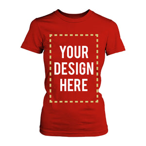 Custom T-shirt Photo Design Print Red Tee for Women - 365INLOVE