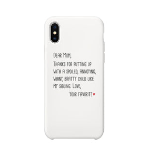 Dear Mom Case Phone Cover For Mothers Day Gift Funny Sibling