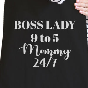 Boss Lady Mommy Black Canvas Bag Funny Gift Ideas For Bossy Moms - 365INLOVE