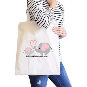 Elephantabulous Mom Natural Cute Design Funny Graphic Canvas Tote - 365INLOVE