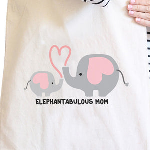 Elephantabulous Mom Natural Cute Design Funny Graphic Canvas Tote - 365INLOVE