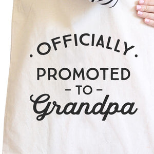 Officially Promoted To Grandpa Natural Canvas Bag