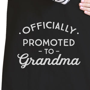 Officially Promoted To Grandma Black Canvas Bag