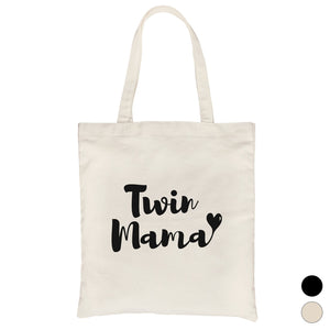 Twin Mama Heavy Cotton Canvas Bag Foldable Tote Cute Gift For Moms