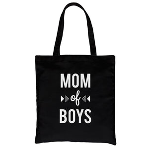 Mom Of Boys Heavy Cotton Canvas Bag Cute Beach Tote For Moms Gifts