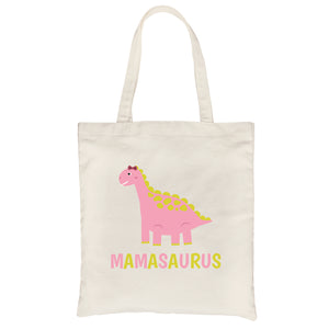 Mamasaurus Dino Heavy Cotton Canvas Bag Unique Mothers Day Gifts