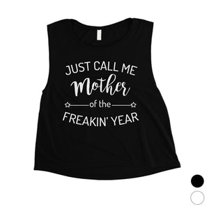 Mother Of The Year Womens Cute Crop Tank Top Best Mom Gift Ideas