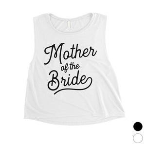 Mother Of Bride Womens Cute Bridal Shower Crop Tank Top For Mom