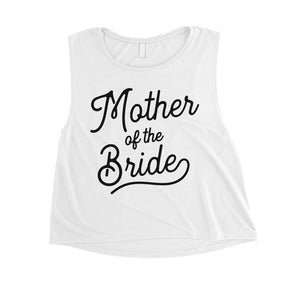 Mother Of Bride Womens Cute Bridal Shower Crop Tank Top For Mom