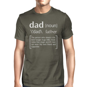 Dad Noun Mens Dark Grey Round Tee Fathers Day T-shirt Unique Design - 365INLOVE