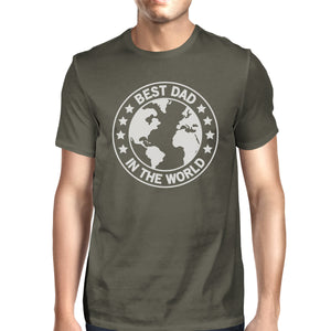 World Best Dad Mens Dark Grey Cotton Tee Shirts Funny Graphic Tee - 365INLOVE