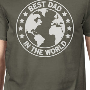 World Best Dad Mens Dark Grey Cotton Tee Shirts Funny Graphic Tee - 365INLOVE