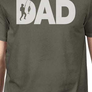 Dad Fish Mens Dark Grey Unique Design T-Shirt Gifts For Fishing Dad - 365INLOVE