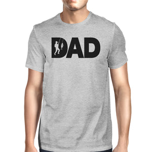 Dad Fish Mens Gray Tee Shirt Funny Design Top For Fishing Lovers - 365INLOVE