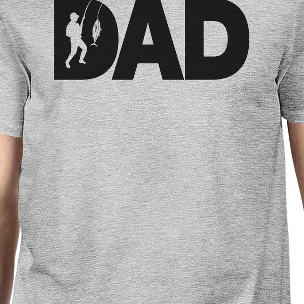Dad Fish Mens Gray Tee Shirt Funny Design Top For Fishing Lovers - 365 IN  LOVE - Matching Gifts Ideas
